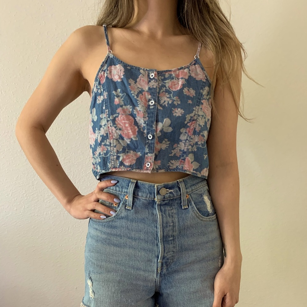 Urban Outfitters - BDG - size M - denim with floral crop top - perfect condition